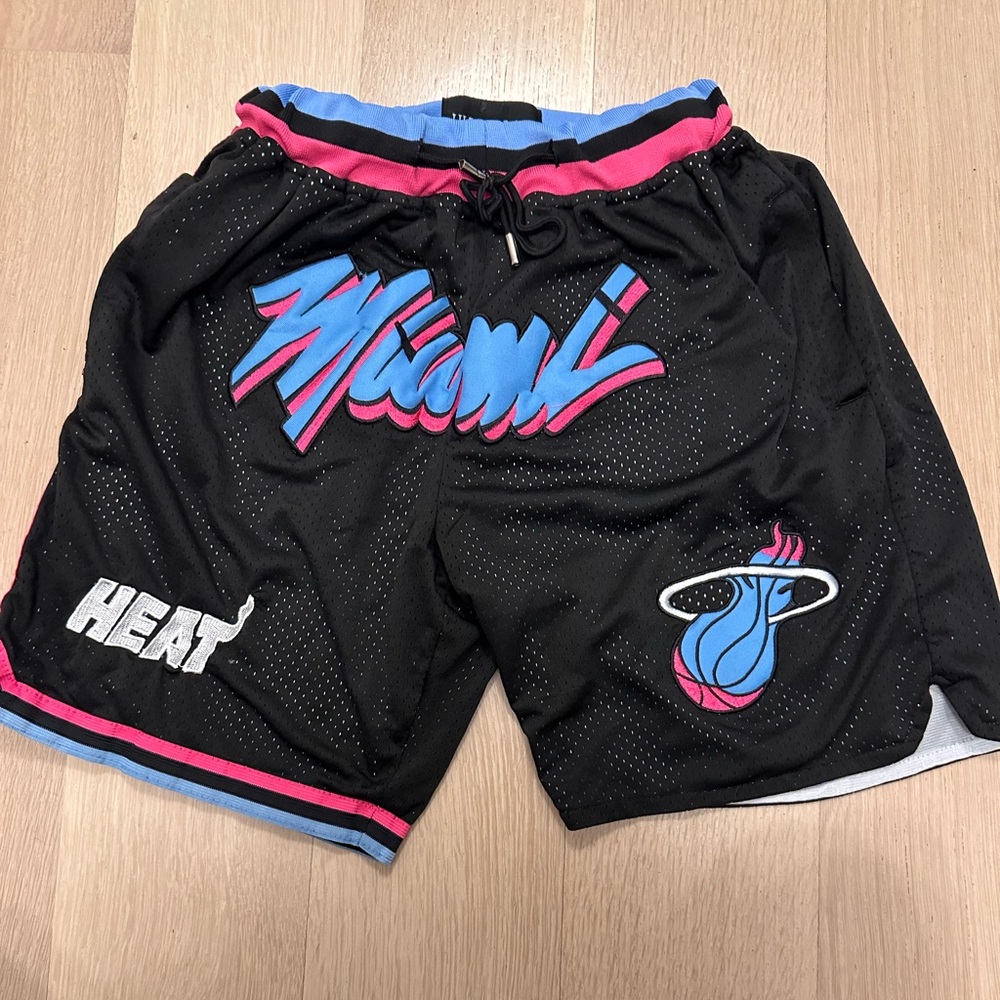 Just Don Miami Heat mesh shorts